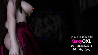 The slutty bitch dances seductively