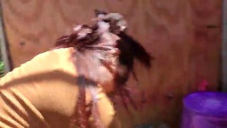 I went to the beach and caught this breezy crimson-passed pissing. She eyed me and couldn't fight back, she went down on me.