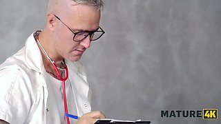 Mature4k. splendid czech nurse is having sex with her patient right in front of the therapist