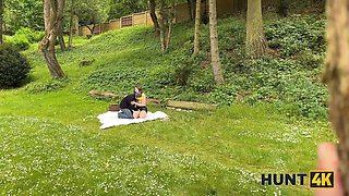 Hunt4K: Maya and her hot girlfriend get wild in the woods with pantyhose-clad pussy-shaking action