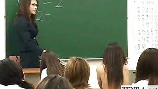 Shy Japanese student strips nude in front of classmates
