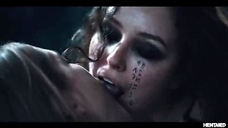 Monster Hentai Lesbian Bondage - Tiffany & Rikako Dominated by Leana in School Nightmare