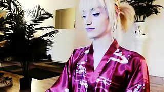 Curly Blonde Teen Records Solo Dildo Masturbation More at
