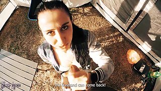 Cheating tourist have to suck penis for help