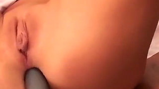 Anna Akinfeev fucks her pussy and anus alone with sex toys