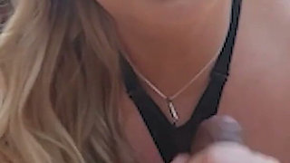 Blonde BBW Ashlyn Sparks Bows and Blows Dick by the Pool