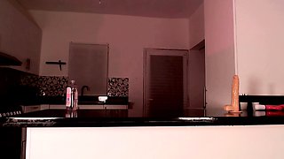 Shaved pussy blonde Tasha Reign with big boobs goes solo