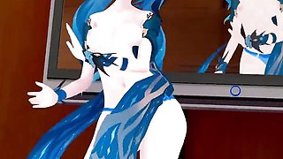 Genshin Impact Keqing Undress Dance and Nude Sex Mmd 3D Blue Hair Color Edit Smixix