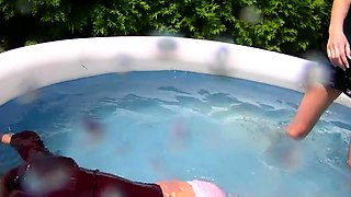 Busty amateur blonde banged in public outdoor