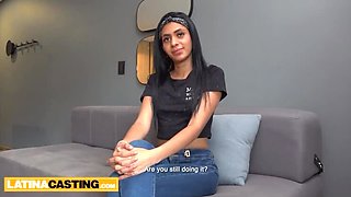 Small Colombian Babe Give Intense Blowjob to Big Cock Producer in Fake Casting