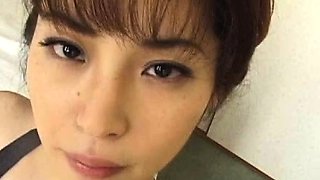 Horny japanese teen satomi stuffs herself with toy