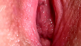 Super Close-up Wet Pink Pussy and Clit Orgasm