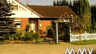 Brunette babe fucking in the pool