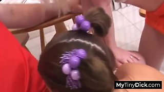 Two Ladies Take Their Time Exploring His Tiny Dick With Bisexual Britni