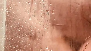 Girl Being Filmed While Taking a Shower, Showing off Her Hairy Pussy.