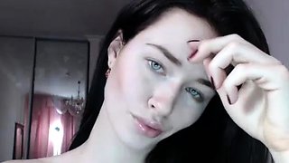 Beautiful teen brunette Jessica Sinn masturbates