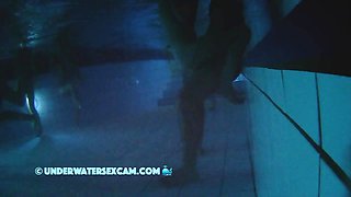Vintage Underwater Fucking In The Sauna Pool At Night