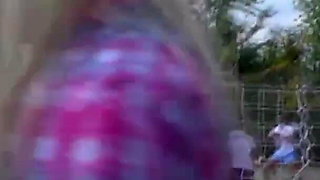 Adorable slut fucked on the pier with many cocks