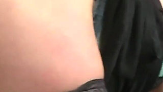 Hot brunette loves double penetration and ass to mouth in bathroom