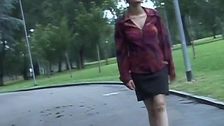 Slutty and Exhibitionist Girl in the Park, Has Solo Sex