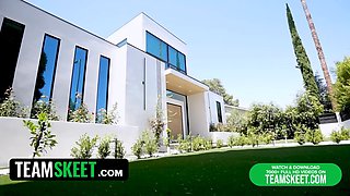 Nanny has a huge punch on her manager, and she's decided to demolish his life with her teen pussy