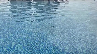 Bikini, Spit on Boobs, Ahegao, Butt Tease in a Public Pool