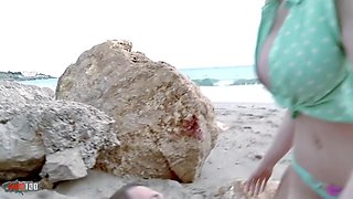 Fucking On The Beach With Big Tits British Pornstar Chessie Kay