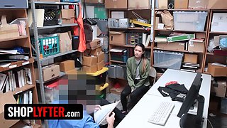 Shoplyfter - skinny mischievous asian Jade Noir caught stealing and got penalized by crank officer
