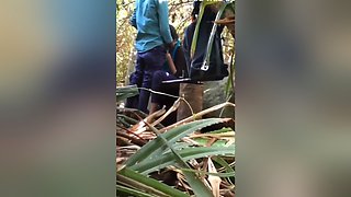 Indian Cheating Girlfriend Sex In Outdoor Jungle With Boyfriend