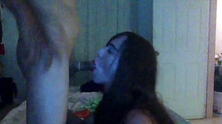 Seductive trans sucks the big dick before anal