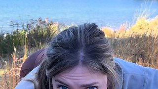 Czech amateur blowjob and fucking POV in public