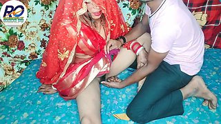 Fast time desi honeymoon video hindi audio Claire Vaise in red saree and blouse having fun