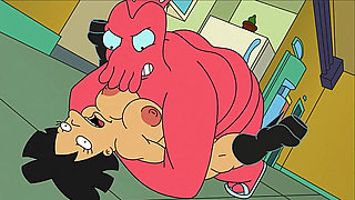 Amy and Zoidberg ( Cartoon )