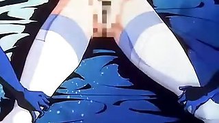 Blonde hentai anime girl masturbating