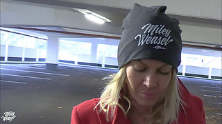 Horny Blonde Fuck Hunk Fucked in Parking Garage