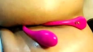 Sexy teen ebony solo toy masturbation