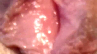 Fleshy lips close up very wet