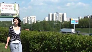Blonde and her outdoor solo masturbation