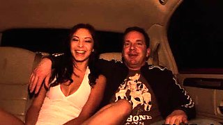 Hot brunette amateur MILF rides hubbys cock
