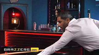 Bartender Desiree Dulce has a bit of make-out with damon around the pool table before they commence fucking - brazzers