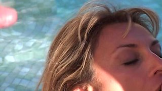 Big Boobed Blonde French MILF Enjoys Outdoor Threesome