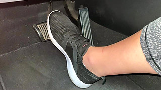 Pedal Pumping in Tennis Shoes by Ivys Feet