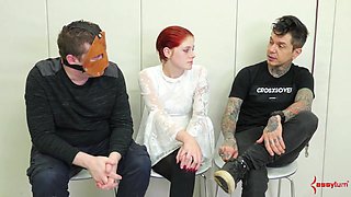 Humiliated sub pissing and gagging