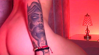 A Beautiful Woman, with Perfect Ass and Tits, Is Masturbating with a Large Dildo.