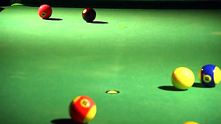 Hot Pool Table Gangbang with Pole Dancing Tease