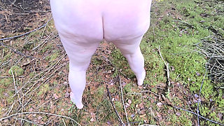Completely Naked in the Forest - Tits and Vagina Whipping