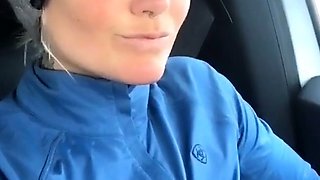Beautiful Brunette Big Boobs Rides Fake Cock