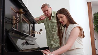 Margo Von Teese is having fun with her teacher in a steamy class.