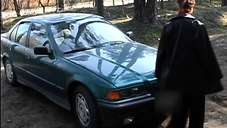 Brunette seductress working her big boobs and hot ass