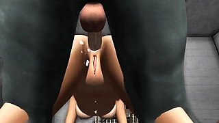 Two 3d cartoon cuties are ready for their bath